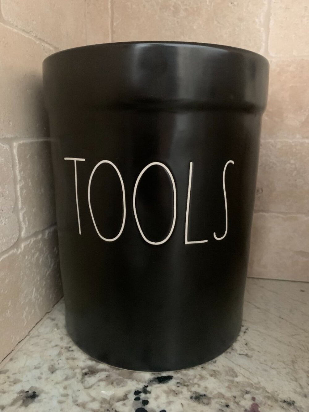 Rae Dunn Collection by Magenta Kitchen Utensil Holder/Crock TOOLS (black)